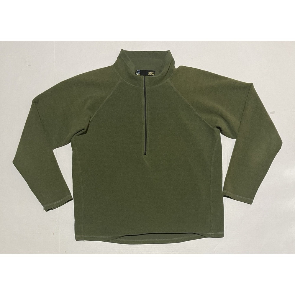 VINTAGE Sportif Polartec 1/2 Zip Sweater Jacket Olive‎ Green Golf Pullover Large